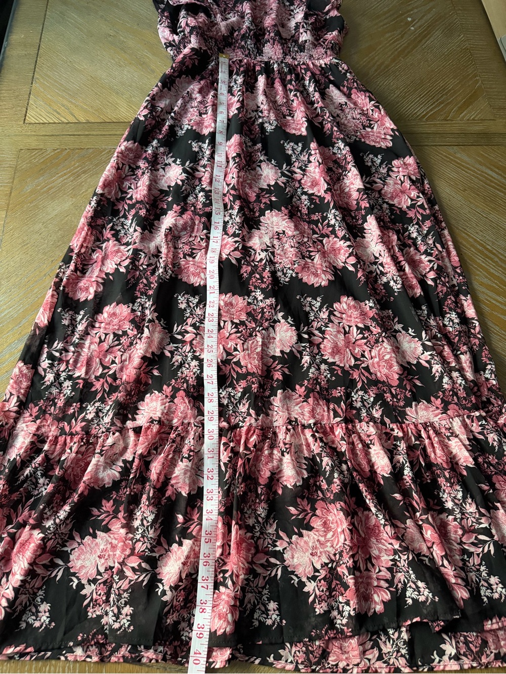 Baltic Born Black Maxi Dress with Dusty Rose Floral Print - Picture 4 of 6